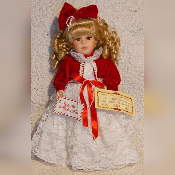 14 " Valentine Porcelain Doll - Picture 1 of 3